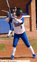 Freshman Maddie McKinley knocked in four RBI in a 7-5 loss to Southern Miss.