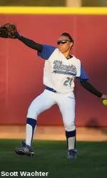 Junior Brittany Gooch had two of five Memphis hits on Saturday with an RBI.