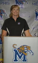 Former Lady Tiger and M Club Hall of Fame honoree Beth Walthal Harrelson was named the women's golf coach at the University of Memphis.