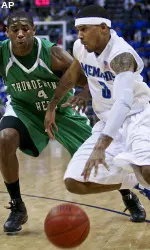 Roburt Sallie drives against Marshall guard Markel Humphrey during the first half.