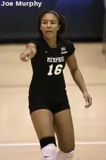 Rachel Theard made 12 digs in Memphis' 3-1 loss at Southern Miss.