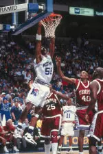 Lorenzen Wright earned All-America honors as a sophomore in the 1995-96 season.