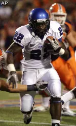 Jerrell Rhodes posted career bests of 90 yards and 23 carries in Saturday's setback at UTEP.