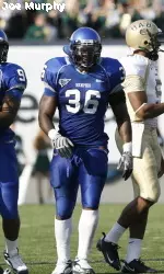 Tiger linebacker Jamon Hughes recorded nine tackles against Mississippi State, including an eight-yard sack.