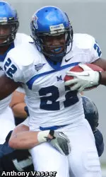 Sophomore Jerrell Rhodes rushed for 95 yards and two touchdowns in a 41-35 loss to UAB.