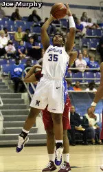 Nicole Dickson was the second Tiger to record a double-double in Memphis' 79-40 win over visiting Belmont.