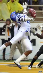 Bobby McCain breaks up a pass in the end zone.