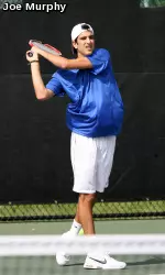 Freshman Johnny Grimal rebounded from a first-set loss to force a third set but fell 6-4, 1-6, 6-2 at No. 4 singles.