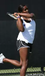 Freshman Kathleen Hawkins secured the dual match for the Lady Tigers with her third-set victory at No. 5 singles.
