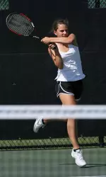 Freshman Stefanie Mikesz helped pick up the doubles point with a 9-7 victory at the No. 3 position with partner Andrea Arques-Garcia.