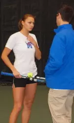 Mariya Slupska moves to 16-5 in singles with her wins at the No. 1 slot on Friday.