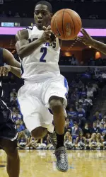 Antonio Barton hit four three-pointers in Memphis' 65-54 win over Samford.