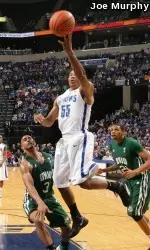 Geron Johnson scored a career-high 21 points to lead Memphis in its 84-58 win over Ohio.