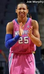 Brittany Carter finished with 16 points and eight rebounds in the win at UCF, Sunday.