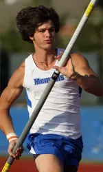 Austin Crenshaw took first in the men's pole vault at the Vanderbilt Black and Gold Invitational