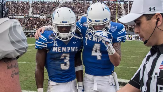 The UCF Knights take on the Memphis Tigers during the 2017 American Athletic Conference Football Championship game at Spectrum Stadium in Orlando, FL on Saturday afternoon, December 2, 2017.(Ben Solomon/American Athletic Conference)