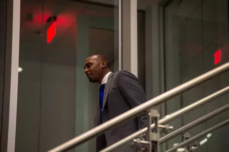 Penny Hardaway enters the welcome ceremony.
