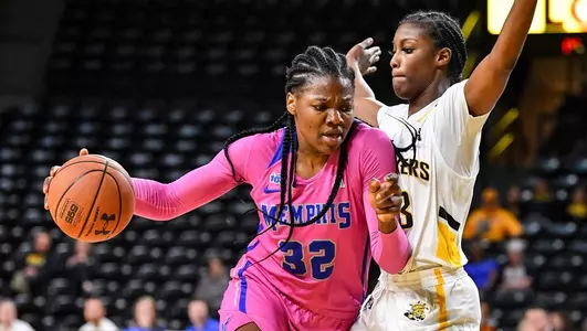 Feb 12, 2020; Wichita, Kansas, USA; during during an AAC matchup between the Memphis Tigers and Wichita State Shockers at Charles Koch Arena ©KellyRoss