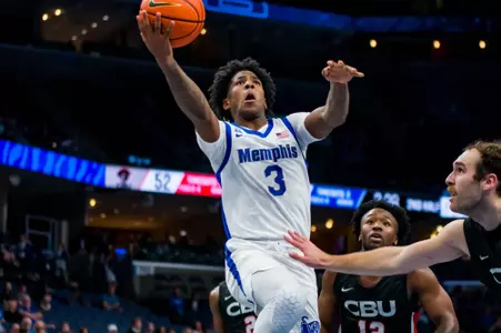 Guard Kendrick Davis (3) during the Memphis vs. CBU Menâ??s Basketball game on 10232022.