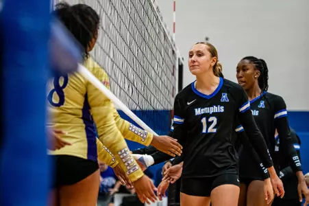 Outside Hitter Alexis Lewis (12) during the Memphis vs. Alcorn State volleyball match on 08252023.