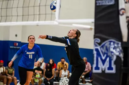 Libero Abigail Schlueter (9) during the Memphis vs. Miami Ohio volleyball match on 08262023.