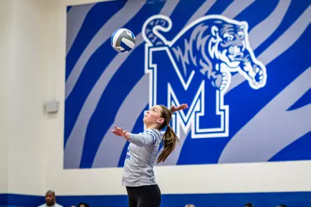 Libero Abigail Schlueter (9) during the Memphis vs. Southern Mississippi volleyball match on 09152023.