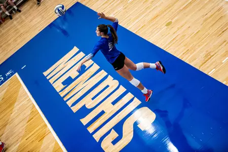 Middle Hitter Autumn Flynn (15) during the Memphis vs. Little Rock Arkansas volleyball match on 09162023.