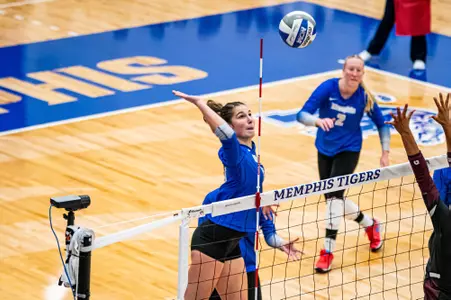Middle Hitter Autumn Flynn (15) during the Memphis vs. Little Rock Arkansas volleyball match on 09162023.