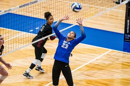 Setter Catalina Martinez (23) during the Memphis vs. Little Rock Arkansas volleyball match on 09162023.