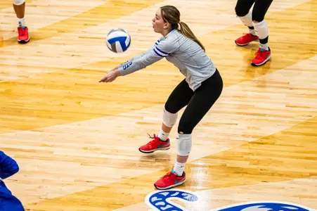 Libero Abigail Schlueter (9) during the Memphis vs. Little Rock Arkansas volleyball match on 09162023.