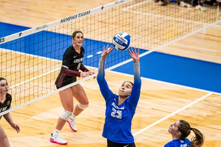 Setter Catalina Martinez (23) during the Memphis vs. Little Rock Arkansas volleyball match on 09162023.