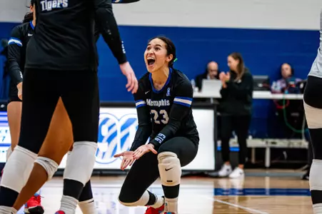 Setter Catalina Martinez (23) during the Memphis vs. Rice volleyball match on 10062023.