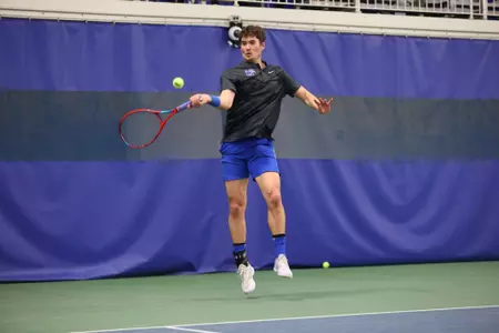 Durham, NC Ð Jan 20: NCAA Men's Tennis - Memphis at Duke at Sheffield Indoor Tennis Center in Durham, NC on January 20, 2023. (Credit: Andy Mead/YCJ)