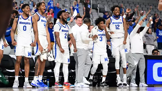 team celebration in aac semis