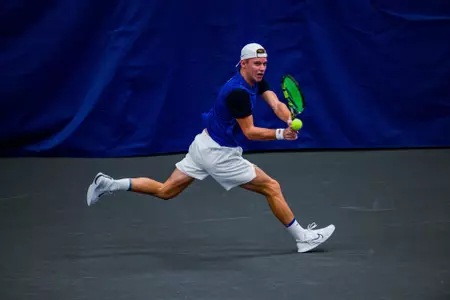 Harry Rock during the Memphis vs. UAB Tennis match on 01122024.