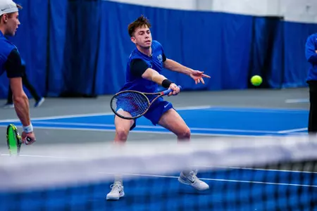 Conor Gannon during the Memphis vs. Mississippi State Tennis match on 02072024.