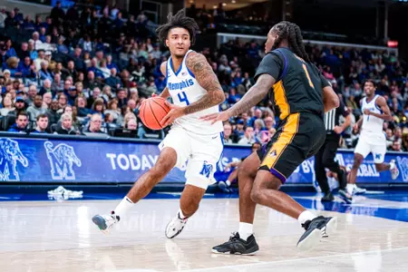 Point Guard PJ Haggerty (4) during the Memphis vs. East Carolina University Men’s Basketball game on 01112025.