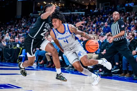 Point Guard PJ Haggerty (4) during the Memphis vs. Mississippi State Men’s Basketball game on 12212024.