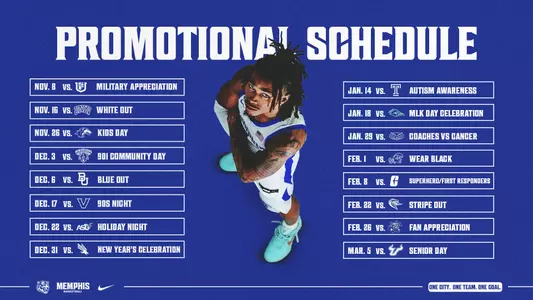 Memphis MBB Promo Schedule 2025-26
