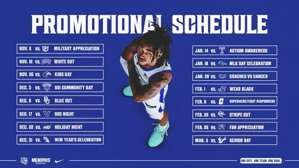 Memphis MBB Promo Schedule 2025-26