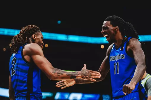 Zach Davis and Aaron Bradshaw celebrating