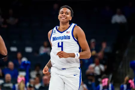 Forward Ashton Hardaway (4) during the Memphis vs. Lane College Men’s Basketball game on 10292023.