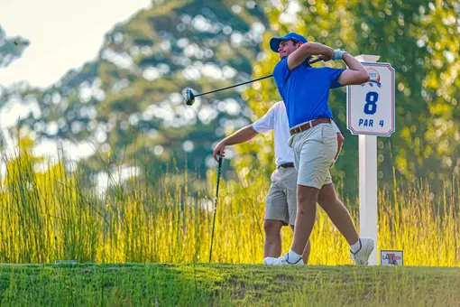 Swinging on the tee box