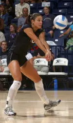 Junior Danielle Skrajewski continued her streak and now has six straight matches with a double-double.