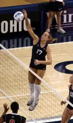 Sophomore Jill Quayle led the Musketeers on the evening with 16 kills.