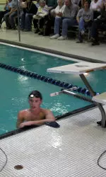 Freshman Sam Gray finishes his pool record swim in the 1650 free on Friday afternoon against Butler.