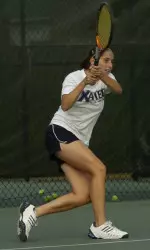 Kristen Clary improved to 5-1 at No. 1 with her straight-set win over Ashley Jakupcin.