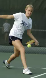 Junior Jackie Vilines recorded a 6-2, 6-1 win at No. 2 singles in XU's 7-0 win.