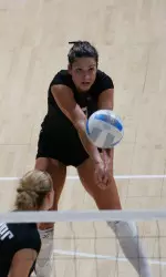 Senior Danielle Skrajewski ended her streak of six-straight matches with a double double but did notch 13 kills in the loss.