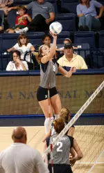 Sophomore Kelly Ruth got under a match-high tying 17 digs in XU's sweep of GW.